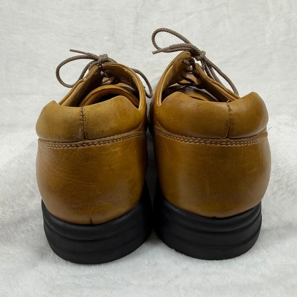 Johnston &‎ Murphy Mens Tan Leather Square Toe Oxford Shoes 20-7233 Size 11M